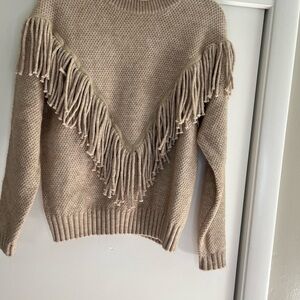 Entro Tan Cowl Neck Sweater Cozy Knit